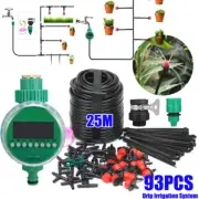 Kit de sistema de riego por goteo 93PCS 25M con temporizador de riego automático