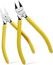 BOOSDEN Wire Cutters 2 Pack, 6 inch Wire Cutting Pliers, Dikes Spring Loaded Side Cutters, Flush Cut Pliers, Precision Wire Cutters for Crafting/Artificial Flowers/Jewelry Making