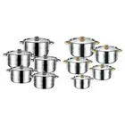 5x Casserole Pan Set Soup Pot Heatproof Handles Pasta Pot with Lid Saucepan