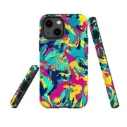 For iPhone 13 mini Tough Protective Cover, Abstract Strokes