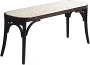 LYXWGRZD Dining Bench, Woven Wood Bench, Entryway Bench with Rounded Corner, Farmhouse Wood Bench, Table Benches, Kitchen Bench, for Living Room, Hallway(Brown)