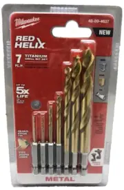 Milwaukee 7pc Red Helix Titanium Drill Bit Set 48-89-4637