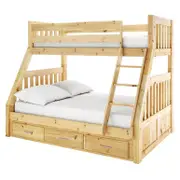 Cornelia Triple Bunk Bed with Storage - Solid Wood