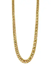 ADORNIA 14K Plated Water Resistant Extra Thick 9mm Cuban Chain Necklace