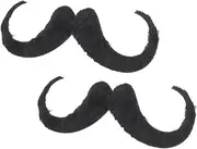 2pcs Self Adhesive Fake Mustache and Beard for Men Costume Beard Costume Facial Hair for Halloween and Holiday Party Black