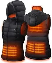 [DR.PREPARE] Heated Gilet, Unisex Winter Hooded Outerwear for Men Women, Lightweight USB Electric Clothing Vest with 3 Heating Levels, Adjustable Size (Battery Pack Not Included)