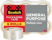 Scotch Lightweight Shipping Packaging Tape 48 mm x 50m 3350-6 (Pack of 6)