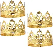 Vaguelly 4pcs Crown Cake Toppers Elegant Crown Decorations for Weddings Birthdays Showers Versatile Centerpieces for Sweet Celebrations Easy Cleanup Storage