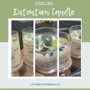 STOCK RUN OUT SALE. Healing Intention Candle/Soy Wax Candle/herb & Crystal