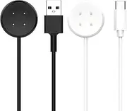 [FitTurn] 2 Pack USB-A + Type-C Charging Cable for Google Pixel Watch 2, Magnetic, 3.3ft/100cm, Smart Watch Charger Cable Accessories