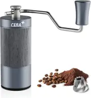 Portable Hand Crank Coffee Grinder with 90 Adjustable Settings,Upgraded 10 Star