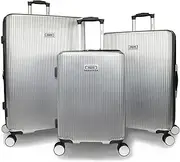 [World Traveler] Dejuno Monarch 3-Piece Polycarbonate Lightweight Hardside Expandable Spinner Luggage Set with TSA Lock