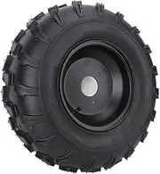 8in Rubber Vacuum Tire, 17X7.00-8 17/7-8 Tire and Wheel Flat, Aluminum Alloy Rim Non Slip Textured Wheel Replacement for ATV Quad Off Road Go Kart Golfing Cart