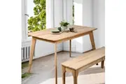 Levede 2PCS Dining Sets 1xTable+1 Bench Chair 120CM Natural