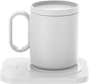 Mug Warmer, Coffee Warmer for Desk Auto Shut Off Coffee Lovers, Smart Coffee Cup Warmer with Gravity-Induction Coffee Mug Warmer for Desk Use Keep Beverages Coffee Warmer-White