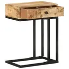 U-Shaped Side Table Wooden Lamp Table End Sofa Table Solid Mango Wood vidaXL