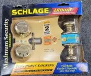 Schlage Ultima Maximum Security Deadbolt Anti Tarnish Grade 2 Two Point Locking