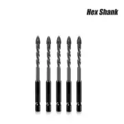 5x 6mm Industrial Grade Concrete Drill Bits Set for Tile Brick Glass Plastic Mas