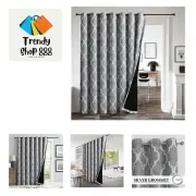 Extra-Wide Full Blackout Curtains for Patio Door Sliding Door Moroccan Geo Pr...