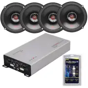 4 JBL CLUB 622 6.5" 180W Speakers | 4-Chann Class D 2000W Car Audio Amplifier