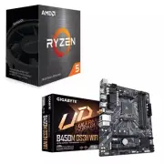AMD Ryzen 5 5500 6-Core 4.2 GHz CPU + Gigabyte B450M DS3H WIFI AM4 MicroATX
