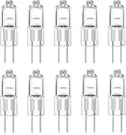 Bonlux 10-Pack G4 Halogen Light Bulbs Dimmable, G4 10W 12V 2 Pin Clear Capsule Lamp Bulb T3 JC Type Bi-Pin Base Replacement Warm White 2800K for Landscape Under Cabinet Puck Light Cooker Lighting ﻿