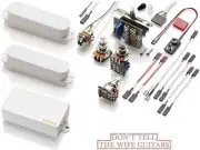 EMG SX / SX / 89X WHITE STRAT HSS HUMBUCKER & SINGLES PICKUP SET SWITCH & WIRING