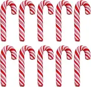 Ysyaxsyt 10PCS Christmas Red Cane Soft Pottery Jewelry Accessories New Year Candy Cane Home Decoration