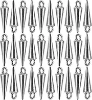 VALICLUD 30pcs Antique Silver Spike Bead Pendants Alloy Long Spike Charms Vintage Cone Shape Dangle Pendants for DIY Necklace Earrings Jewelry Making Supplies