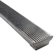 DrainTEK Custom Outdoor Linear Grate - Wedge Wire 4mm Gaps - 85 mm - Brushed Finish (Up to 2000mm)