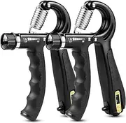 Hand Grip Strengthener, 2 Pack Grip Strength Trainer with Adjustable Resistance 11-132Lbs, Forearm Strengthener, Non-Slip Hand Gripper