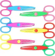 Kids Scissors，6-Piece Set of Children's Scissors，Colorful Craft Scissors and Safety Scissors, Toddler Art Scissors, Paper Edge Scissors, Colorful and Various Designs Safe for Children to Use