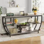 Tribesigns Console Table Hallway Entry Hall Side Display Shelf Desk Grey