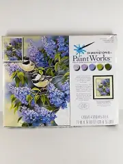 Paintworks Paint By Number Kit #91361 Chickadees & Lilacs. 11"x14" NEW In Box