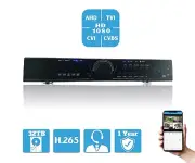 32 Channel Security DVR Surveillance Video Recorder 32TB Hard Drive Storage