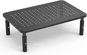 TOMVAES Computer Monitor Stand Riser,Height Adjustable Ergonomic Monitor Riser with Vented Metal Platform,Desktop Stand,Desk Organizer for Monitors/PC/Tablet/Laptops (Black)