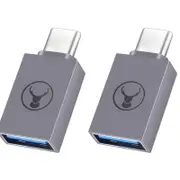 2PK Bonelk M USB-C to F USB-A 3.0 Adapter Dongle For Laptop/PC - Space Grey