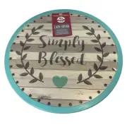 Boston Warehouse Lazy Susan - Simply Blessed - Decor Rotating Serving Tray 12"