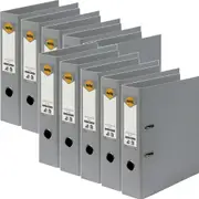 Marbig Linen Lever Arch File Folder PE A4 75mm Grey Box 10