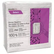 Cascades PRO Select Dinner Napkins, 1-Ply, White, 15.5 x 16, 250/Pack, 12/Carton