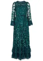 Needle & Thread Celia Sequin-embellished Tulle Gown - Dark Green - 18 (UK18 / Xxl) 18 (UK18 / XXL)