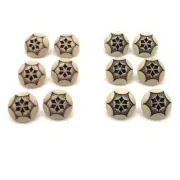 Shank craft buttons 6-point star shape 2 sets of 6 each two shades of tan
