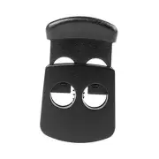 Multi-Purpose Plastic Double Hole Cord Lock for Drawstring, End Spring Stops
