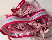 Scrapbooking Crafts May Arts Grab Bag Ribbon All Sizes Colors Patterns - Pink