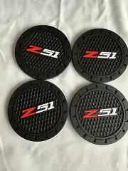 2 Sets Of 2 CAR COASTERS FOR VETTE Z51- -CUP HOLDERS-MANCAVE WORKSHOP ' OFFICE