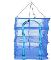 Hanging Net for Drying Fish - Drying Rack 4 Layers Folding Hanging Mesh Dryer | Vegetable Fish Dish Screen Hanging Foldable Drying Mesh Storage Bag with Two-Way Separating Zippers