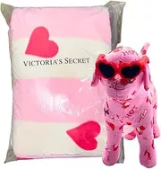 Victoria's Secret 2025 Valentine’s Collection Dog Mini Plush & Sherpa Throw Blanket (Blanket & Dog Plush)