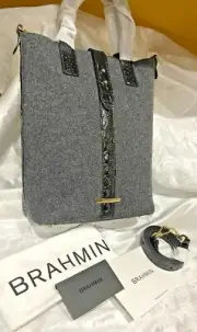 Brahmin Sonoma Charcoal Jamestown Collection Wine Tote T23 1941 00237