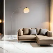 Brielle Arc Marble Floor Lamp - Satin Chrome, White PVC Shade, 1680mm High, PL0043