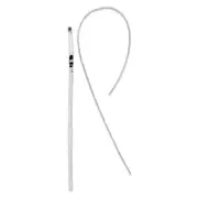 Sterling Silver Rhodium-Plated Polished Textured Threader Earrings